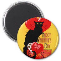Le Chat Noir - Happy Valentine's Day Magnet