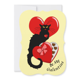 Le Chat Noir Heart Candy Valentine's Day  Invitation