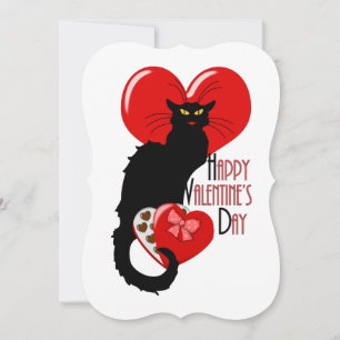 Le Chat Noir Heart Candy Valentine's Day  Invitation