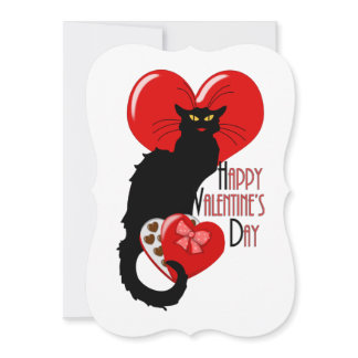 Le Chat Noir Heart Candy Valentine's Day  Invitation