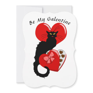 Le Chat Noir Heart Candy Valentine's Day  Invitation