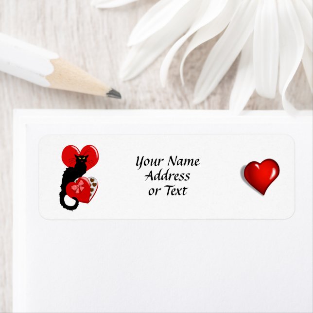 Le Chat Noir Heart Candy Valentine's Day  Label (Insitu)