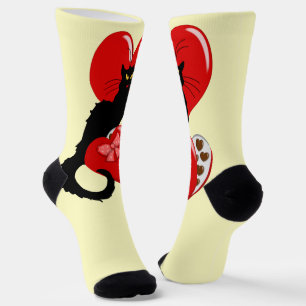 Le Chat Noir Heart Candy Valentine's Day Socks