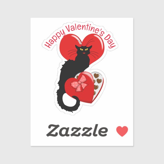 Le Chat Noir Heart Candy Valentine's Day  Sticker (Sheet)
