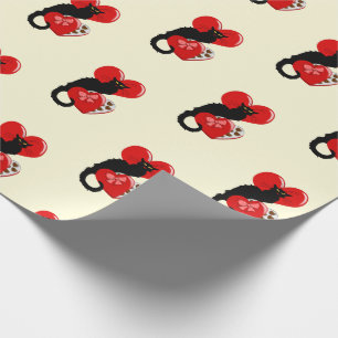 Le Chat Noir Heart Candy Valentine's Day  Wrapping Paper
