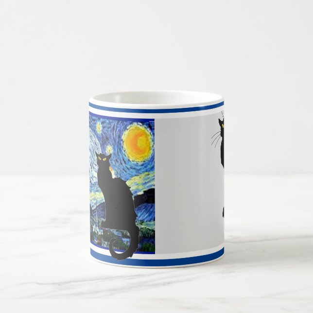 Le Chat Noir in Starry Night Coffee Mug (Center)
