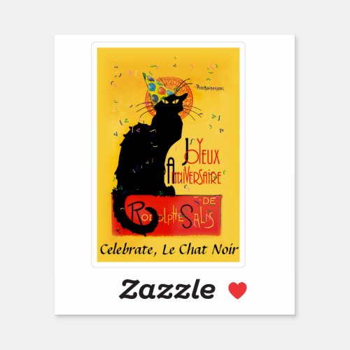Le Chat Noir Joyeux Anniversaire Birthday Sticker