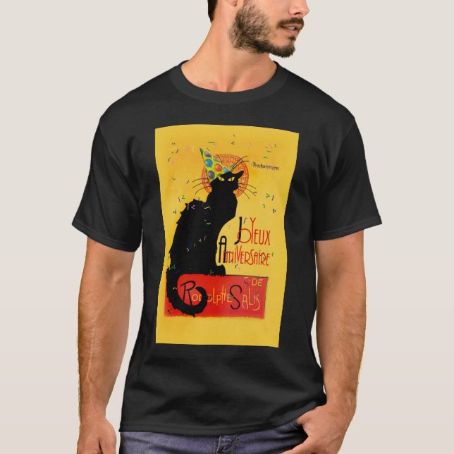 Le Chat Noir - Joyeux Anniversaire T-Shirt (Front)