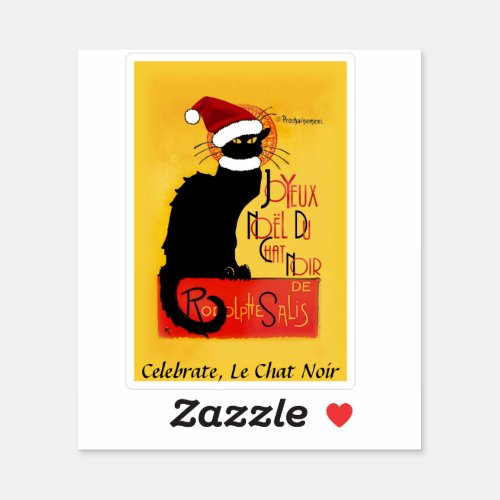 Le Chat Noir Joyeux Nol Christmas Sticker