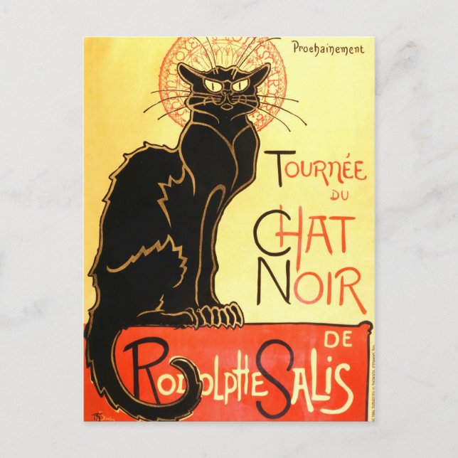 Le chat noir,Original billboard Postcard (Front)