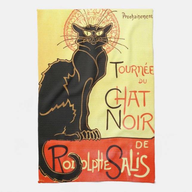 Le chat noir,Original billboard Towel (Vertical)