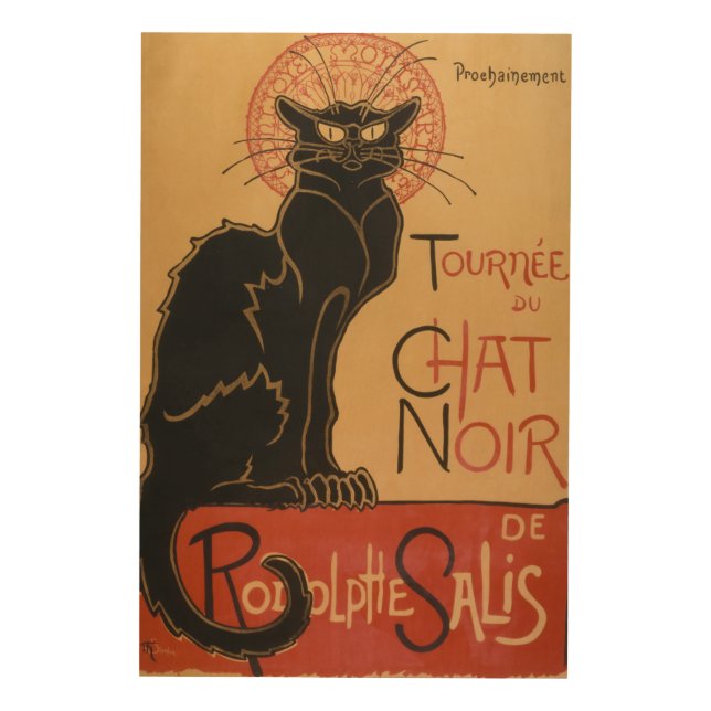 Le Chat Noir Original Wood Wall Art (Front)