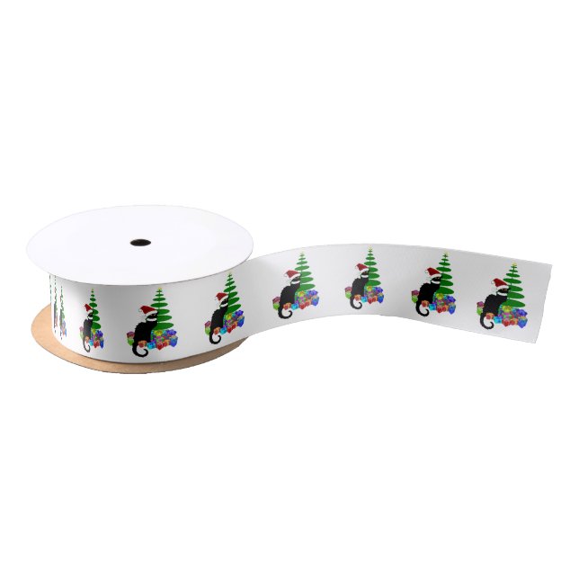 Le Chat Noir Santa Hat Christmas Satin Ribbon (Spool)