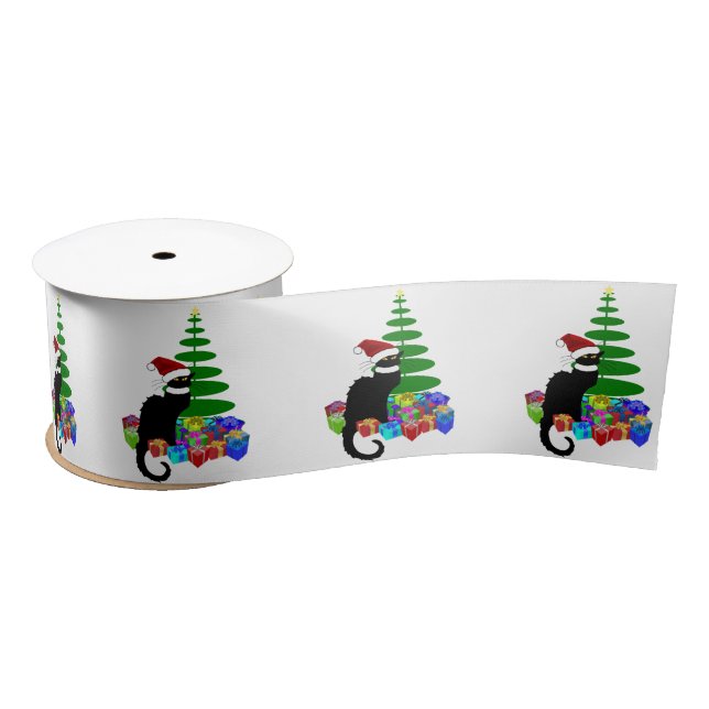 Le Chat Noir Santa Hat Christmas Satin Ribbon (Spool)