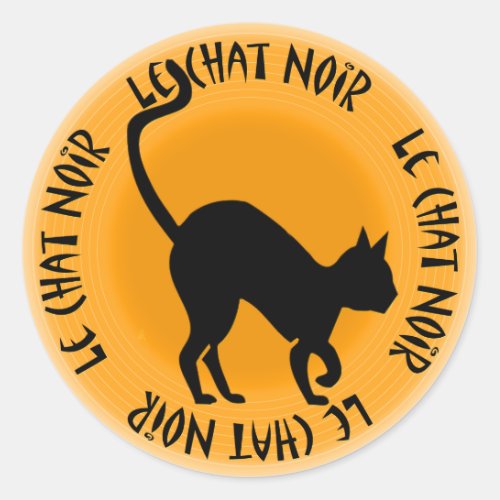 Le Chat Noir Sheet of Round Stickers Classic Round Sticker