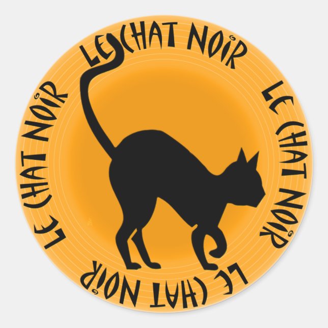 Le Chat Noir (Sheet of Round Stickers) Classic Round Sticker (Front)