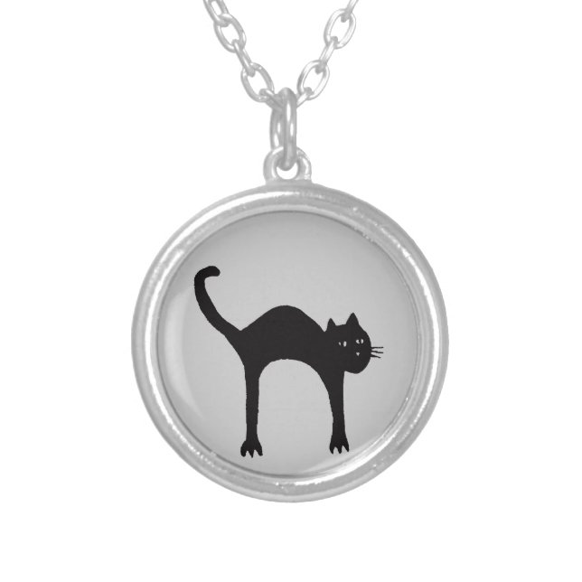 le chat noir silver plated necklace (Front)