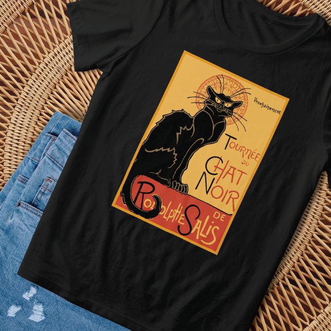 Le Chat Noir Steinlen Illustration T-Shirt Tri-Blend Shirt (Creator Uploaded)