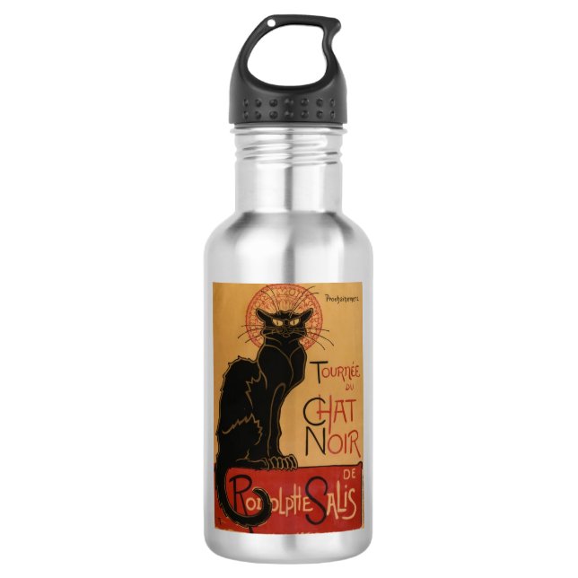 Le chat Noir - Steinlen Stainless Steel Water Bottle (Front)