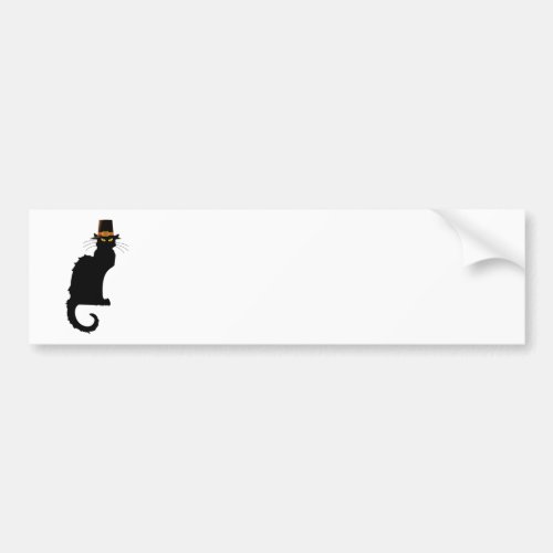 Le Chat Noir Thanksgiving Pilgrim Hat Bumper Sticker