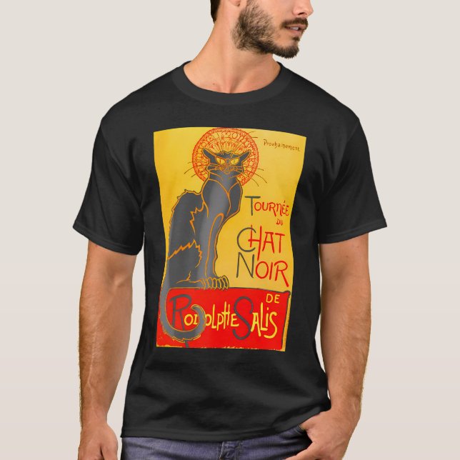 Le Chat Noir The Black Cat Art Nouveau     T-Shirt (Front)