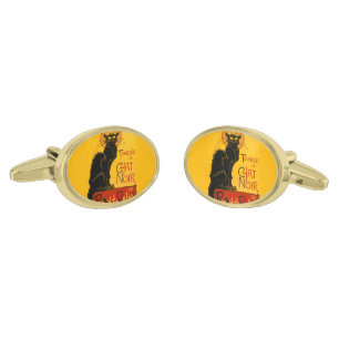 Le Chat Noir The Black Cat Art Nouveau Vintage Cufflinks