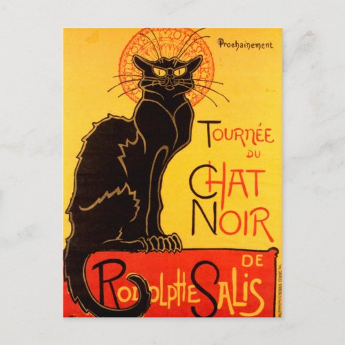 Le Chat Noir The Black Cat Art Nouveau Vintage Postcard