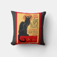 Le Chat Noir, The Black Cat, Art Pillow
