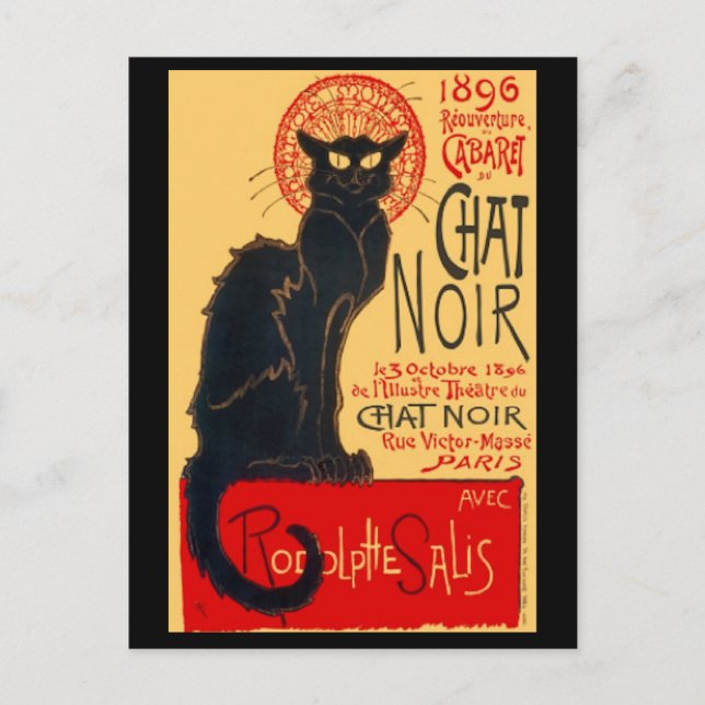 Le Chat Noir, The Black Cat, Art Postcard (Front)