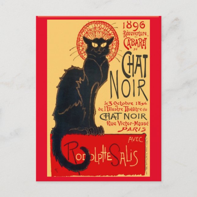 Le Chat Noir, The Black Cat , Art Postcard (Front)