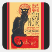 Cute Custom Color Le Chat Noir Black Cat Stickers