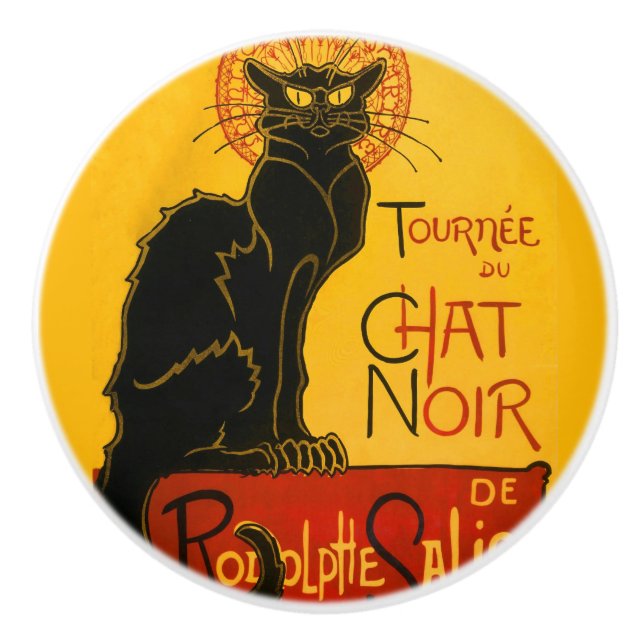 Le Chat Noir The Black Cat Ceramic Knob (Front)