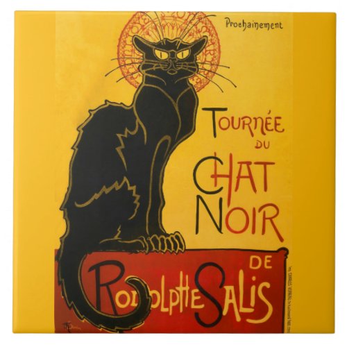 Le Chat Noir The Black Cat Ceramic Tile