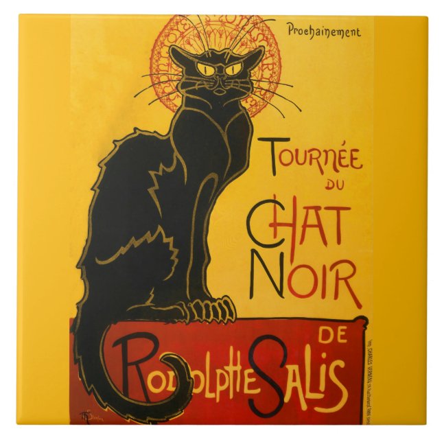 Le Chat Noir The Black Cat Ceramic Tile (Front)