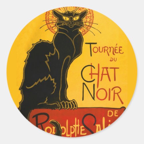 Le Chat Noir The Black Cat Classic Round Sticker