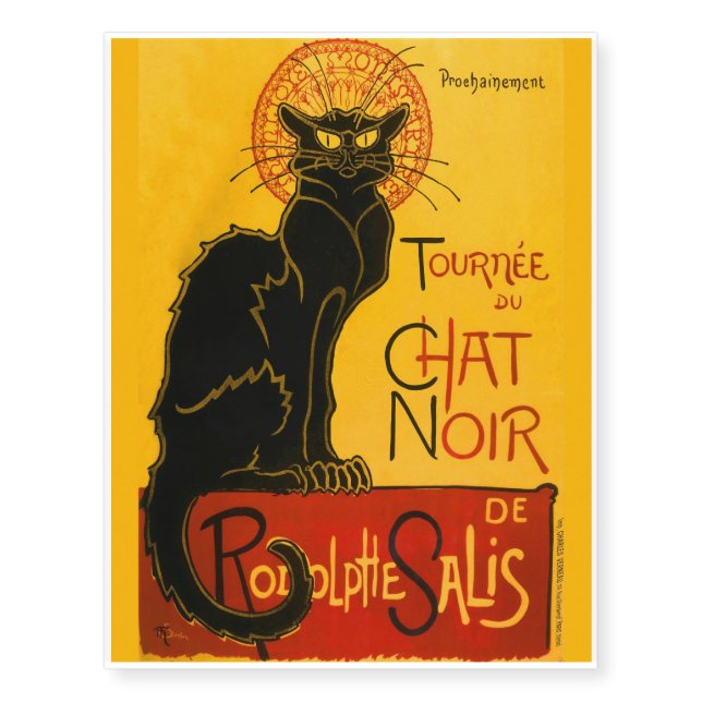 Le Chat Noir The Black Cat Temporary Tattoos (Front)