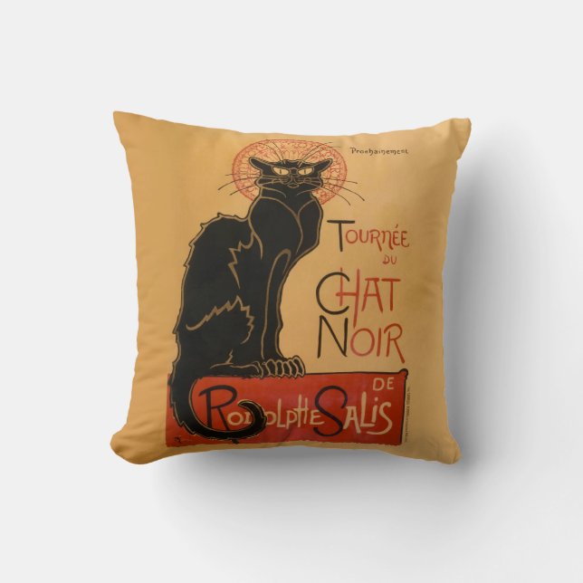 Le Chat Noir Throw Pillow (Front)
