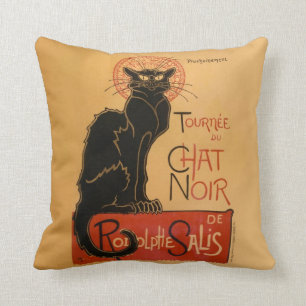 Le Chat Noir Throw Pillow
