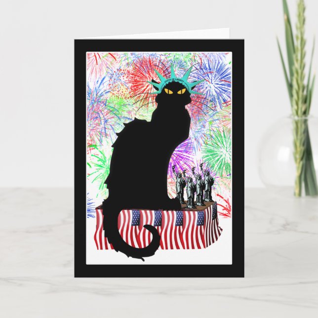 Le Chat Noir USA Independence Day Card (Front)