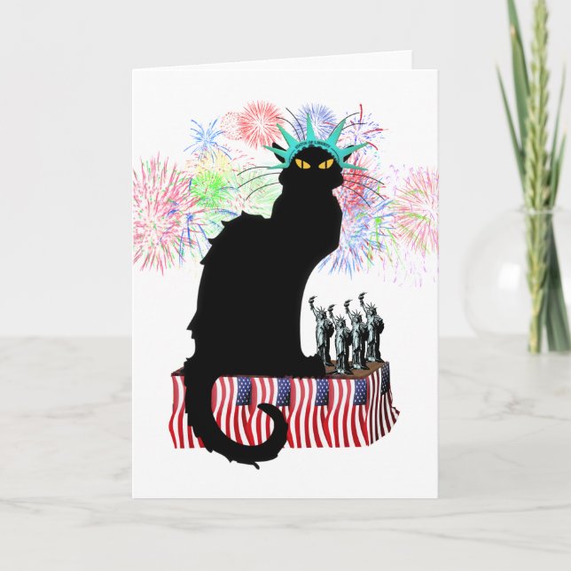 Le Chat Noir USA Independence Day Card (Front)