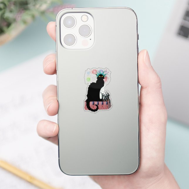 Le Chat Noir USA Independence Day Sticker (Phone)