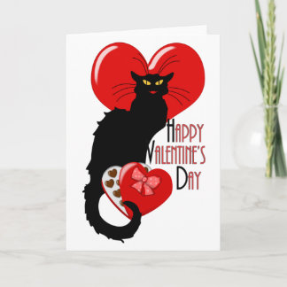 Le Chat Noir Valentine Holiday Card