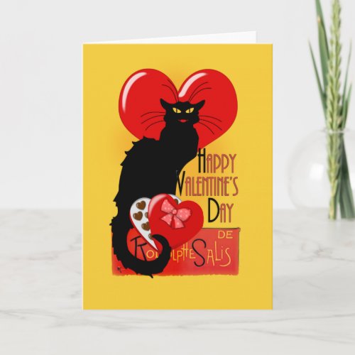 Le Chat Noir Valentines Day Holiday Card