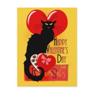 Le Chat Noir Valentine's Day Holiday Postcard