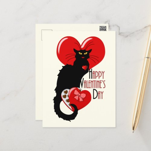 Le Chat Noir Valentines Day Postcard