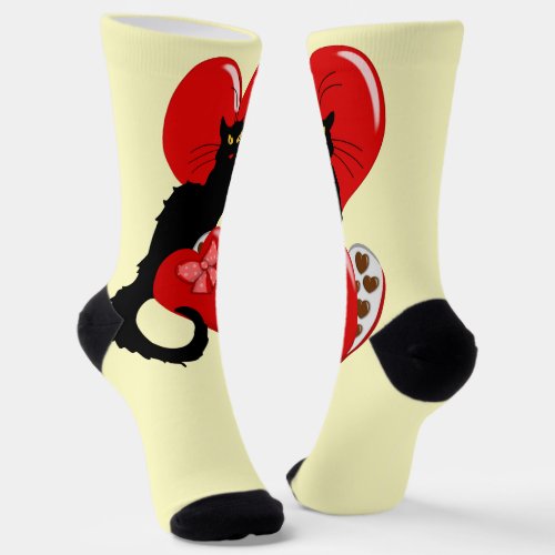 Le Chat Noir Valentines Day Socks