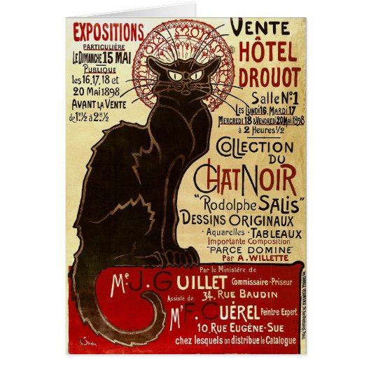 Le Chat Noir, Vente Hôtel Drouot Cards (Front)