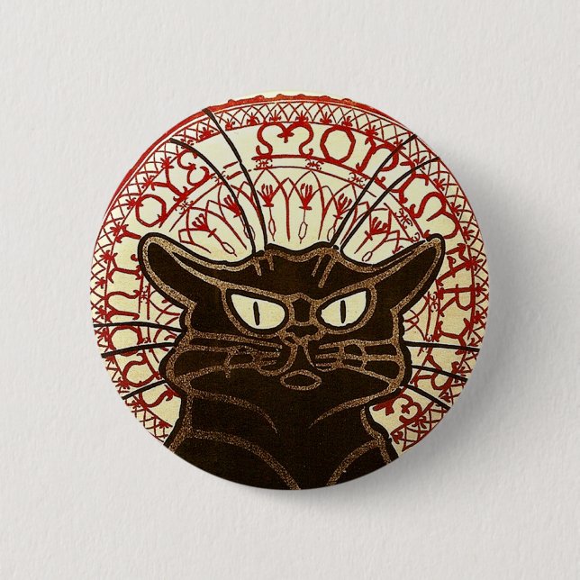 Le Chat Noir, Vente Hôtel Drouot Fine Art Button (Front)