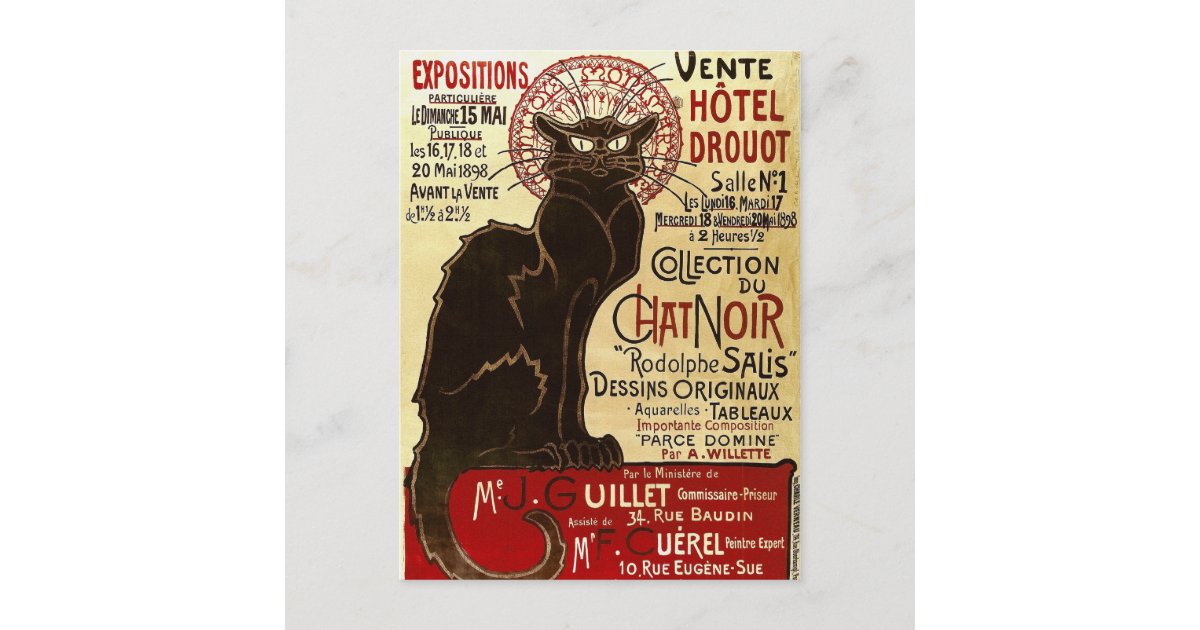 Le Chat Noir Vente Hotel Drouot Fine Art Postcard Zazzle Com Le Chat Noir Vente Hotel Drouot Fine Art Postcard Zazzle Com