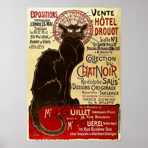 Le Chat Noir Vente Htel Drouot Poster